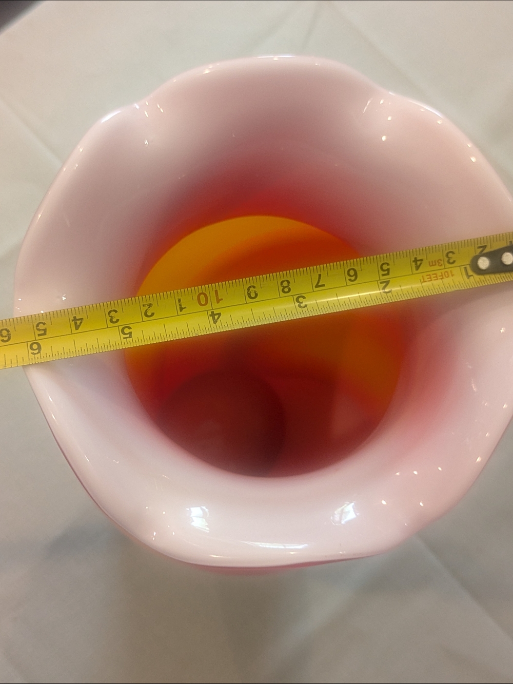 Handblown Red, White and Yellow Swirl Glass Vase - Home Accents - Picture 3 of 6